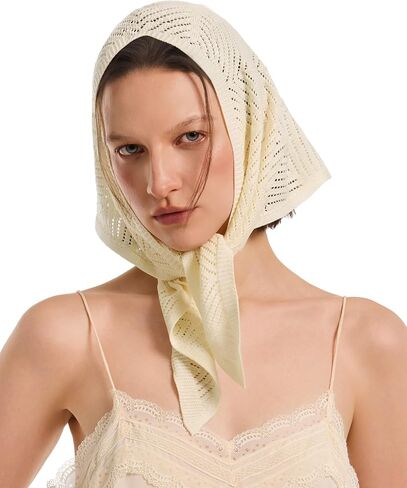 PULI Women Boho Headscarf Crochet Neck Scarf Lightweight Triangle Scarf Versatile Fashion Accessories Coquette Aesthetic in Saudi Arabia