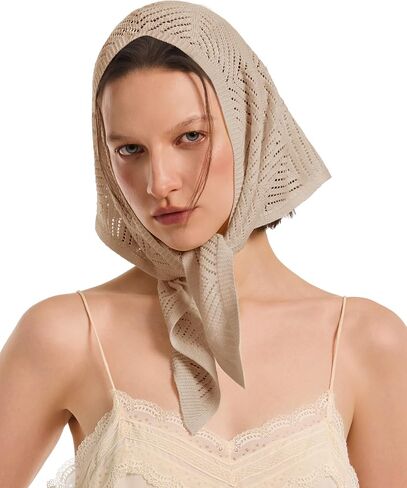 PULI Women Boho Headscarf Crochet Neck Scarf Lightweight Triangle Scarf Versatile Fashion Accessories Coquette Aesthetic in Saudi Arabia