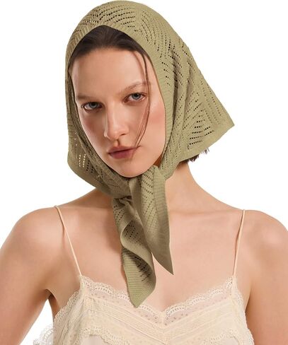 PULI Women Boho Headscarf Crochet Neck Scarf Lightweight Triangle Scarf Versatile Fashion Accessories Coquette Aesthetic in Saudi Arabia