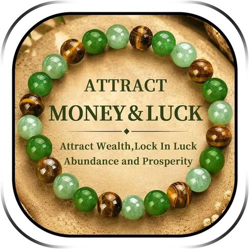 Money Bracelet for Women Men Money Attraction Bracelet Tigers Eye Beaded Stretch Bracelets Wealth Attraction Prosperity Good Luck Feng Shui Crystal Beaded Bracelets Birthday Trendy Jewelry Gift in Saudi Arabia