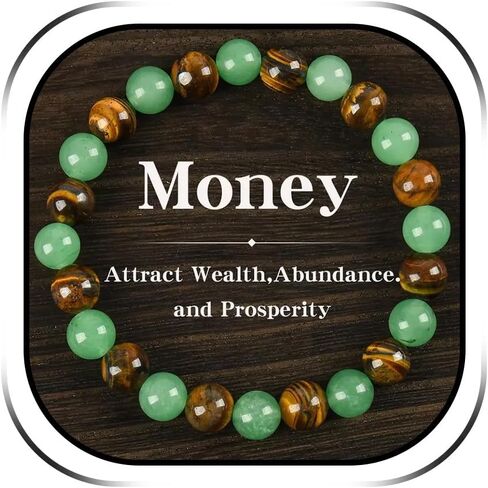 Money Bracelet for Women Men Money Attraction Bracelet Tigers Eye Beaded Stretch Bracelets Wealth Attraction Prosperity Good Luck Feng Shui Crystal Beaded Bracelets Birthday Trendy Jewelry Gift in Saudi Arabia