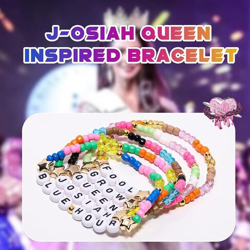 AICase لهدايا Josiah Queen Merch أساور مستوحاة من 5 قطع قابلة للتكديس، أساور الصداقة مطرزة بالخرز، ملابس الحفلة الموسيقية، ملصق من الفينيل على شكل جبل صهيون، هدايا للبضائع لمحبي النساء في أعياد الميلاد in Kuwait