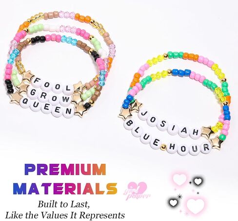 AICase لهدايا Josiah Queen Merch أساور مستوحاة من 5 قطع قابلة للتكديس، أساور الصداقة مطرزة بالخرز، ملابس الحفلة الموسيقية، ملصق من الفينيل على شكل جبل صهيون، هدايا للبضائع لمحبي النساء في أعياد الميلاد in Kuwait