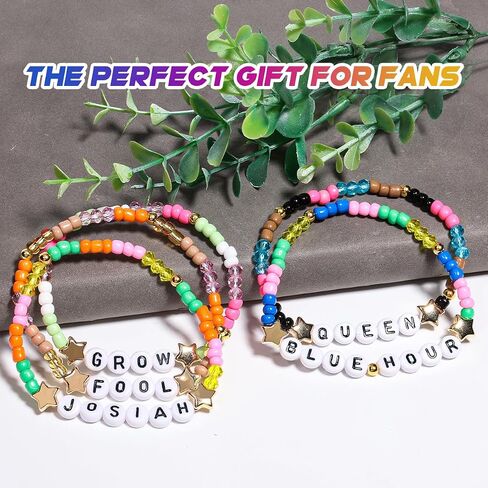 AICase لهدايا Josiah Queen Merch أساور مستوحاة من 5 قطع قابلة للتكديس، أساور الصداقة مطرزة بالخرز، ملابس الحفلة الموسيقية، ملصق من الفينيل على شكل جبل صهيون، هدايا للبضائع لمحبي النساء في أعياد الميلاد in Kuwait