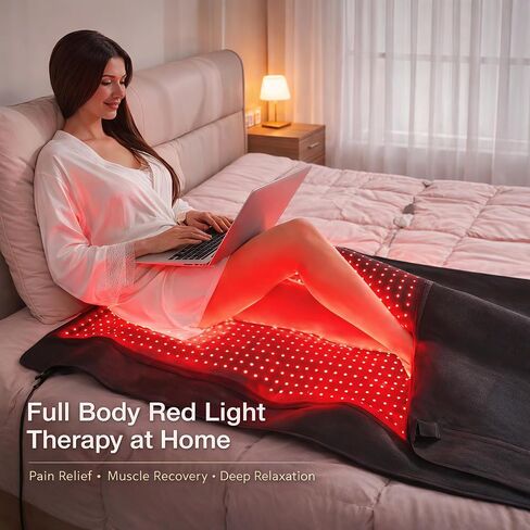 Full Body Red Light Therapy Mat for Pain Relief & Recovery, FSA&HSA Eligible, 75"x35" Infrared Light Therapy Blanket with 2600 LEDs (660nm & 850nm), Improve Sleep, Muscle & Joint Relief, Home Use in Saudi Arabia