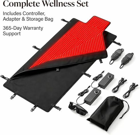Full Body Red Light Therapy Mat for Pain Relief & Recovery, FSA&HSA Eligible, 75"x35" Infrared Light Therapy Blanket with 2600 LEDs (660nm & 850nm), Improve Sleep, Muscle & Joint Relief, Home Use in Saudi Arabia