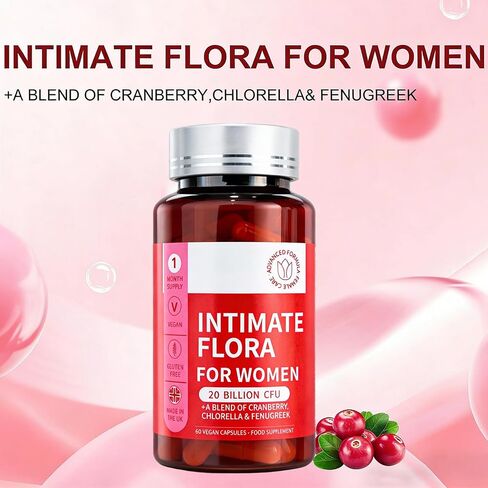 Vaginal Probiotic Supplement - Supports Healthy Vaginal pH, Fresh Odor & Balanced Flora for Women, Urinary Tract Health with Prebiotics & Lactobacillus Probiotic Blend - 20 Billion CFU in Kuwait
