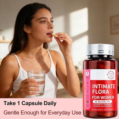 Vaginal Probiotic Supplement - Supports Healthy Vaginal pH, Fresh Odor & Balanced Flora for Women, Urinary Tract Health with Prebiotics & Lactobacillus Probiotic Blend - 20 Billion CFU in Kuwait