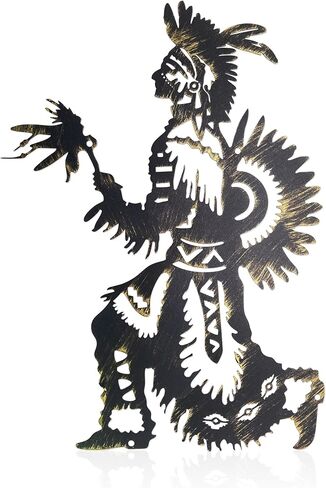 Slagindeco Metal Native american Decor For Wall 13.9 x 9.9 inches, Matte Frosted Native American Wall Art, Southwest Native American Dancer Antique Painting in Saudi Arabia