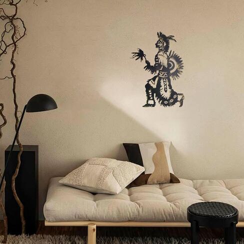 Slagindeco Metal Native american Decor For Wall 13.9 x 9.9 inches, Matte Frosted Native American Wall Art, Southwest Native American Dancer Antique Painting in Saudi Arabia