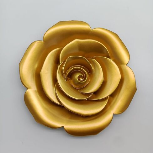 MCCXXII Golden 3D Flower Wall Decor - Shimmering Plastic Sunflower Shape Art with Hook for Home Indoor Outdoor Garden Decoration (25x24.5x3.1cm)(9.8"x9.6"x1.2") in Saudi Arabia