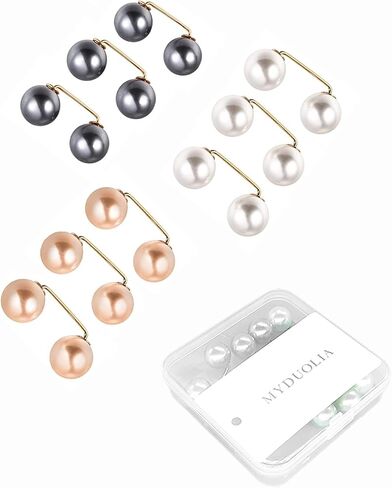 9pcs Artificial Pearl Brooch Pins: Secure Neckline Safety Clips for Shawl, Sweater, Blouse - Anti-Slip Women's Accessory (3 Colors) in Saudi Arabia