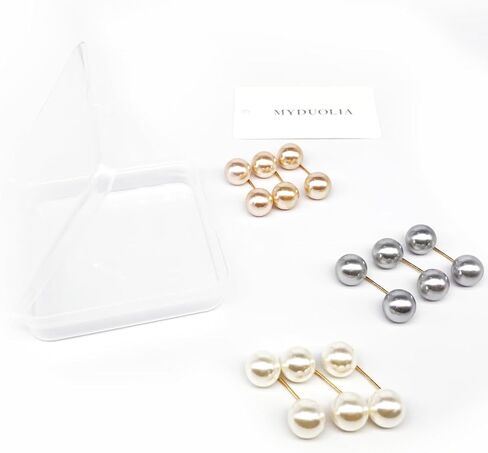 9pcs Artificial Pearl Brooch Pins: Secure Neckline Safety Clips for Shawl, Sweater, Blouse - Anti-Slip Women's Accessory (3 Colors) in Saudi Arabia