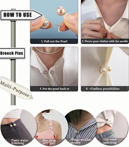 9pcs Artificial Pearl Brooch Pins: Secure Neckline Safety Clips for Shawl, Sweater, Blouse - Anti-Slip Women's Accessory (3 Colors) in Saudi Arabia
