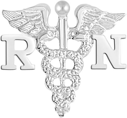 NursingPin - Registered Nurse RN Nursing Pin for Graduation in Silver in Saudi Arabia