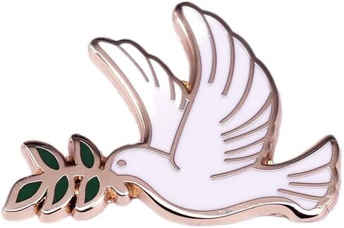 Dove Of Peace Enamel Pin Pigeons carrying olive branches Badge Brooch For Backpacks in Kuwait