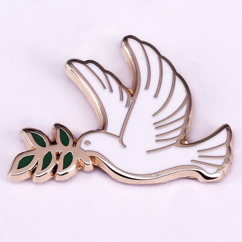Dove Of Peace Enamel Pin Pigeons carrying olive branches Badge Brooch For Backpacks in Kuwait