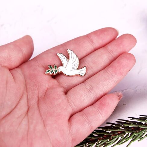 Dove Of Peace Enamel Pin Pigeons carrying olive branches Badge Brooch For Backpacks in Kuwait