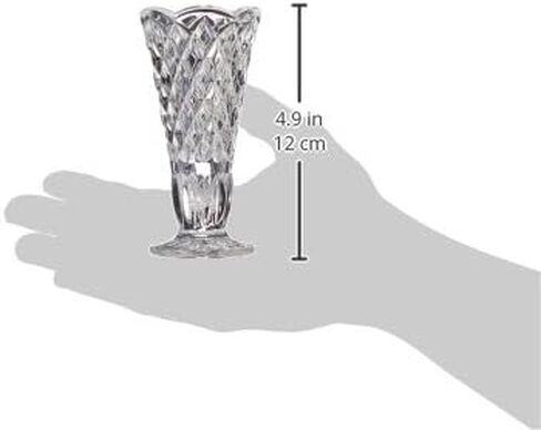 Galway Crystal Ashford Bud Vase, Clear Cut Glass Flower Vase for Small Stems and Table Decor, 4.5-Inch H x 2.4-Inch W in Saudi Arabia