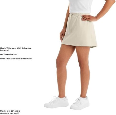 Member's Mark Women's 4-Way Stretch Travel Skort (US, Alpha, Large, Regular, Regular, Taupe) in Kuwait