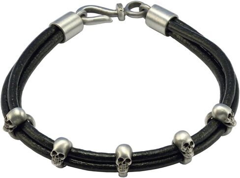 Truth Leather Bracelet with Skulls - Mysterious and Wild in Saudi Arabia
