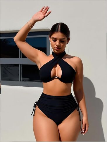 بيكيني للنساء ملابس السباحة Underwire السباغيتي حزام ثوب السباحة كريسس الصليب الرسن ملابس السباحة 2 قطعة الطباعة الاستوائية in Kuwait