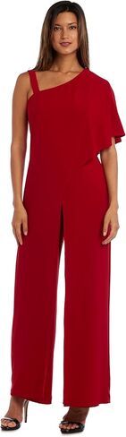 Elegant One-Shoulder Draped Overlay Wide-Leg Jumpsuit W/Relaxed Fit in Saudi Arabia