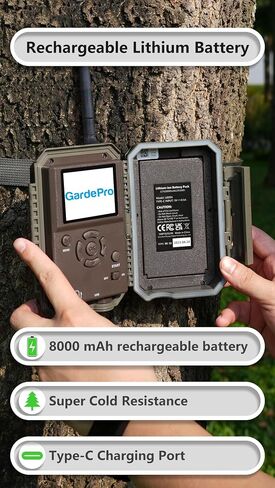GardePro E8P Trail Camera WiFi Bluetooth, Game Cameras with 8000mAh Rechargeable Battery Pack, 100ft Night Vision Motion Activated in Kuwait