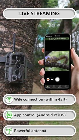 GardePro E8P Trail Camera WiFi Bluetooth, Game Cameras with 8000mAh Rechargeable Battery Pack, 100ft Night Vision Motion Activated in Kuwait