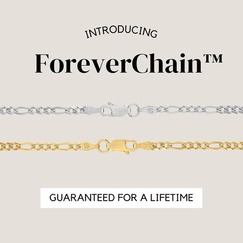 KISPER Italian 3mm Solid Gold Figaro Link Jewelry Set - Necklace & Bracelet - 18K Gold Plated 925 Sterling Silver - Unisex Design with Lobster Clasp - Made in Italy in Kuwait