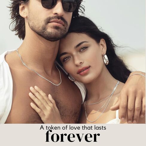 KISPER Italian 3mm Solid Gold Figaro Link Jewelry Set - Necklace & Bracelet - 18K Gold Plated 925 Sterling Silver - Unisex Design with Lobster Clasp - Made in Italy in Kuwait