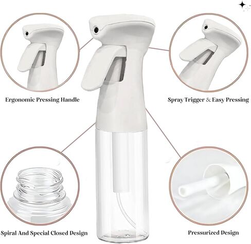 FZE® 300ml Spray Bottle Pack Of 1 - Fine Mist for Hair, Plants, Cleaning & Skincare- Continuous Spray Bottle for Gardening, Plants, Cleaning, and Misting in Saudi Arabia