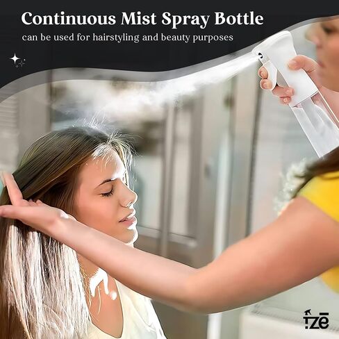 FZE® 300ml Spray Bottle Pack Of 1 - Fine Mist for Hair, Plants, Cleaning & Skincare- Continuous Spray Bottle for Gardening, Plants, Cleaning, and Misting in Saudi Arabia