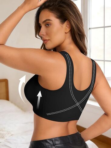 SHEKINI Bras for Women Wireless V-Neck Bralette Full Coverage Seamless Plus Size Bra Soft Support T-Shirt Bra in Kuwait