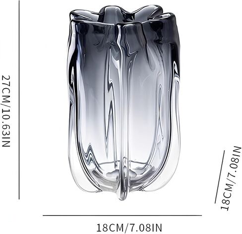 Modern Black Advanced Grey Glass Vase for Flowers, Hand Blown Art Glass Glass vase,Room Decoration and Centerpiece in Saudi Arabia