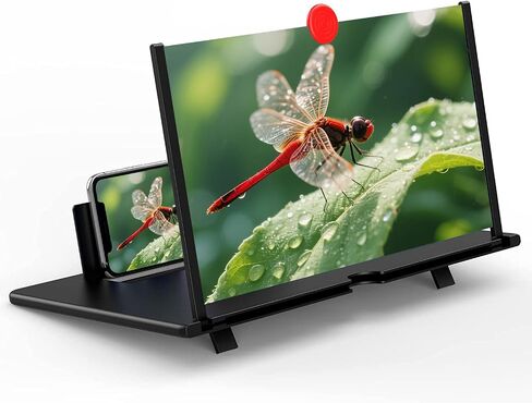 20" Screen Magnifier for Cell Phone – 3D HD Magnifing Screen Enlarger Projector for Movies Videos and Gaming – Foldable Mobile Phone Stand Holder with Screen Amplifier–Compatible with All Phones in Kuwait