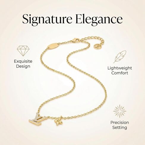 Gold Chain Necklace with Crystal Pendant, Adjustable Length, Fashion Jewelry in Saudi Arabia