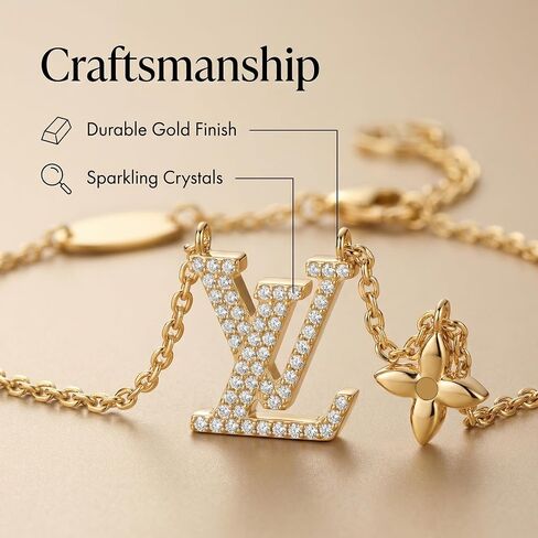 Gold Chain Necklace with Crystal Pendant, Adjustable Length, Fashion Jewelry in Saudi Arabia