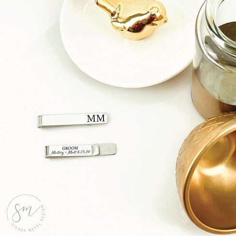 Groom Tie Clip Personalized Wedding Party Gift For Groom On Wedding Day Customizable For Future Husband Marriage Metal Fiancé Gift Fiance GROOM-TIE in Saudi Arabia