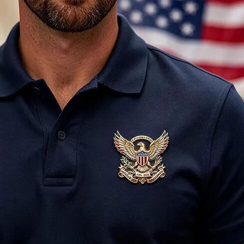 US 250th Anniversary Brooch Pin, Patriotic Bald Eagle Rhinestone Lapel Pin, 1776-2026 America Commemorative Brooch, Red White Blue Enamel Patriotic Jewelry for Independence Day Veterans Gift in Kuwait
