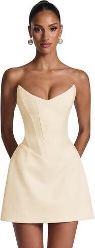 Short Satin Homecoming Dresses for Teens 2026 Strapless Corset Mini A Line Prom Cocktail Dress in Saudi Arabia