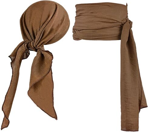 Halloween Pirate Costume Accessories, Medieval Costume Bandana Headscarf,Sash Belt for Women Men in Saudi Arabia