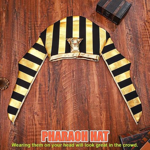 ACEDRE Pharaoh Hat Snake Egyptian Headpiece for Men | Adult Pharaohs Headdress Ancient Egypt King Headwear Halloween Costume Hair Accessories in Kuwait