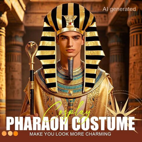 ACEDRE Pharaoh Hat Snake Egyptian Headpiece for Men | Adult Pharaohs Headdress Ancient Egypt King Headwear Halloween Costume Hair Accessories in Kuwait