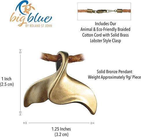Big Blue Aquatic Gifts Whale Tail Necklaces for Men and Women - Antique Bronze Whale Tail Fluke Pendant, Scuba Diving Gifts, Beachy Jewelry in Saudi Arabia