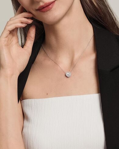 Moissanite Necklace for Women, 2.0 CT 925 Sterling Silver Heart Pendant Necklace, D Color VVS1 Love Necklaces for Wife Girlfriend Mom, Dainty Diamond Jewelry Gift for Birthday Anniversary Wedding in Saudi Arabia
