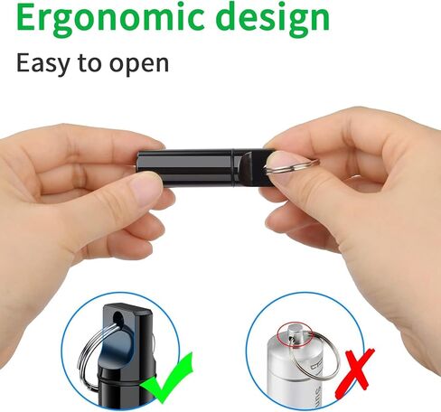 Personal Pill Organizers 3 Pack Keychain Pill Box Aluminium Alloy Waterproof Mini Pill Holder Black Silver Red for Outdoor Travel Camping (Multicolor) in Kuwait
