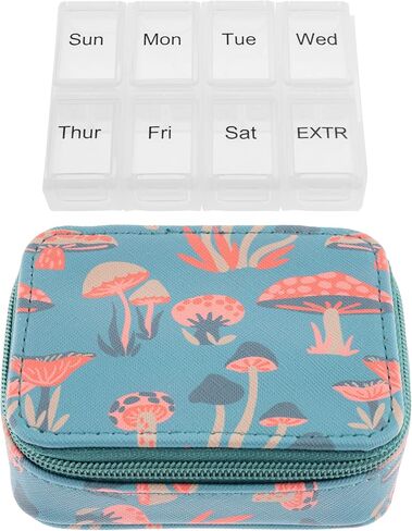 Karma, Travel Pill Case, Weekly Travel Pill Organizer, Removable 8-Compartment Pill Box, Travel Pill Medicine Organizer, Bows in Kuwait
