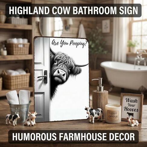 Funnysign المرتفعات البقرة عشاق الهدايا المرتفعات البقرة علامة هل أنت أنبوب خمر القصدير علامة للحمام المرحاض ديكور 8 × 12 بوصة (26011) in Kuwait