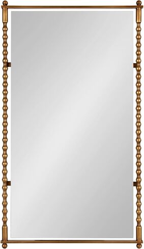 Kate and Laurel Prisha Traditional Rectangle Spindle Panel Stand Up Mirror, 24 x 42, Antique Gold, Vintage Turned Rectangular Wall Mirror for Use as Entryway or Bedroom Wall Decor in Kuwait